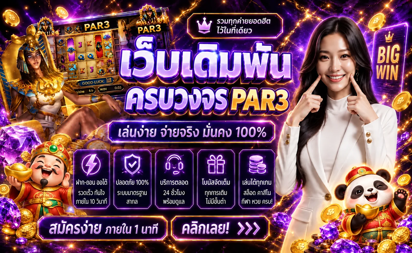 ภาพรวมเกมสล็อต PAR3 และค่ายเกมออนไลน์
